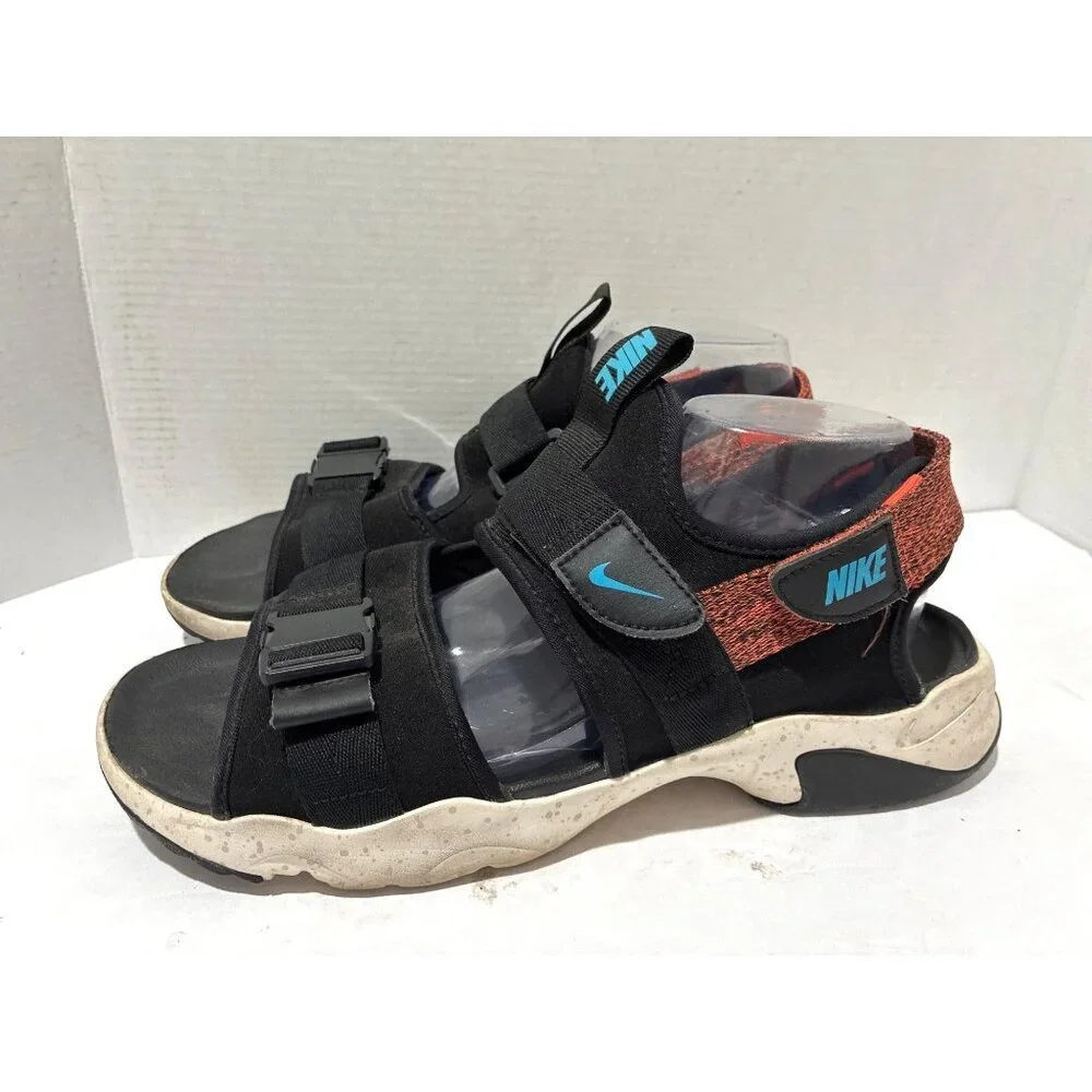 Nike Men’s Canyon Sandal Black Orange Turf Chlorine Blue Sz 12 CW9704-007